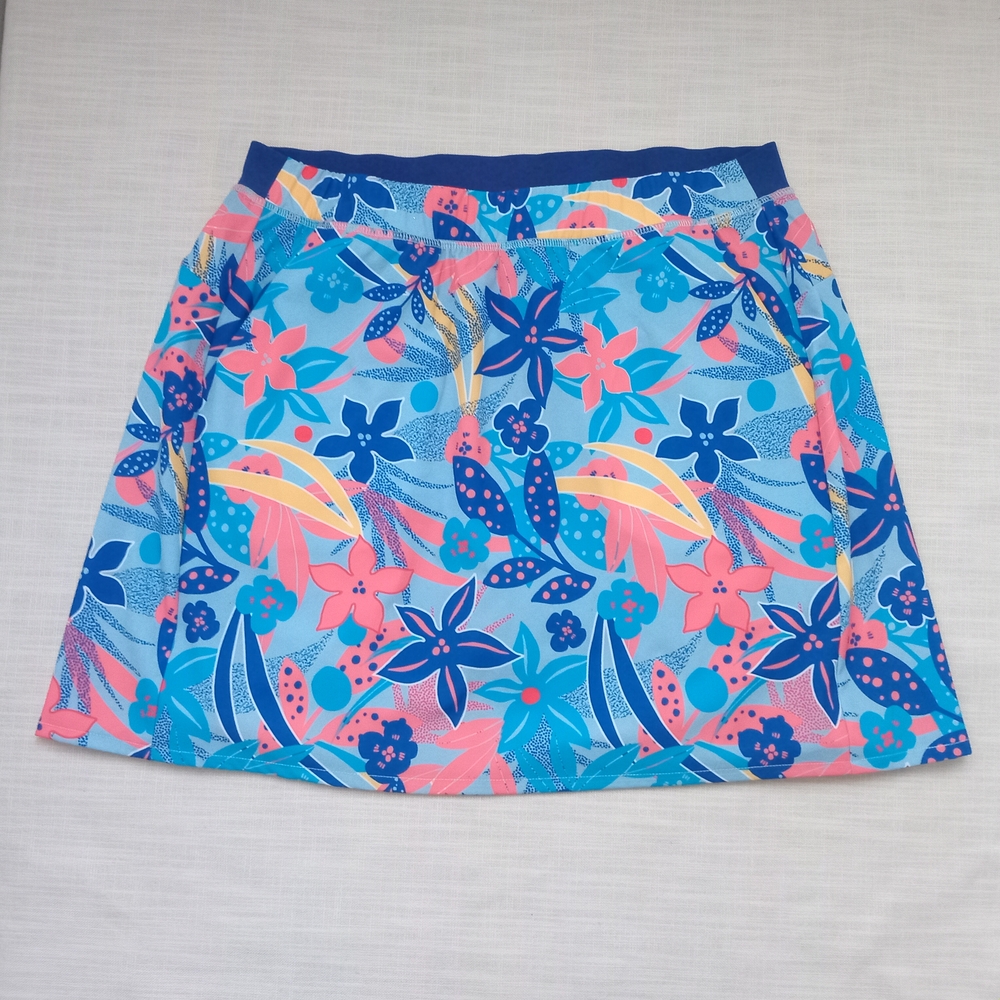 NWOT Kyodan Mini Skirt Tropical Colorful Skort Resort Wear Size M